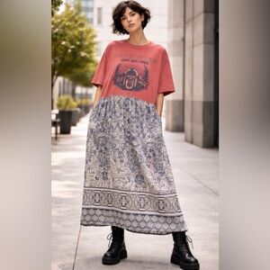 Custom Foreigner Band Tee Maxi Dress XL/XXL. Upcycled